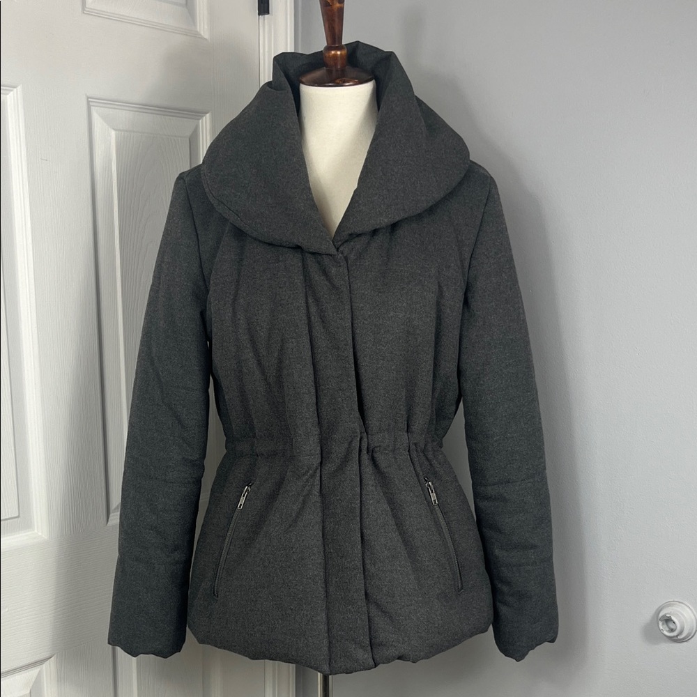 LOFT Charcoal Gray Puffer Jacket